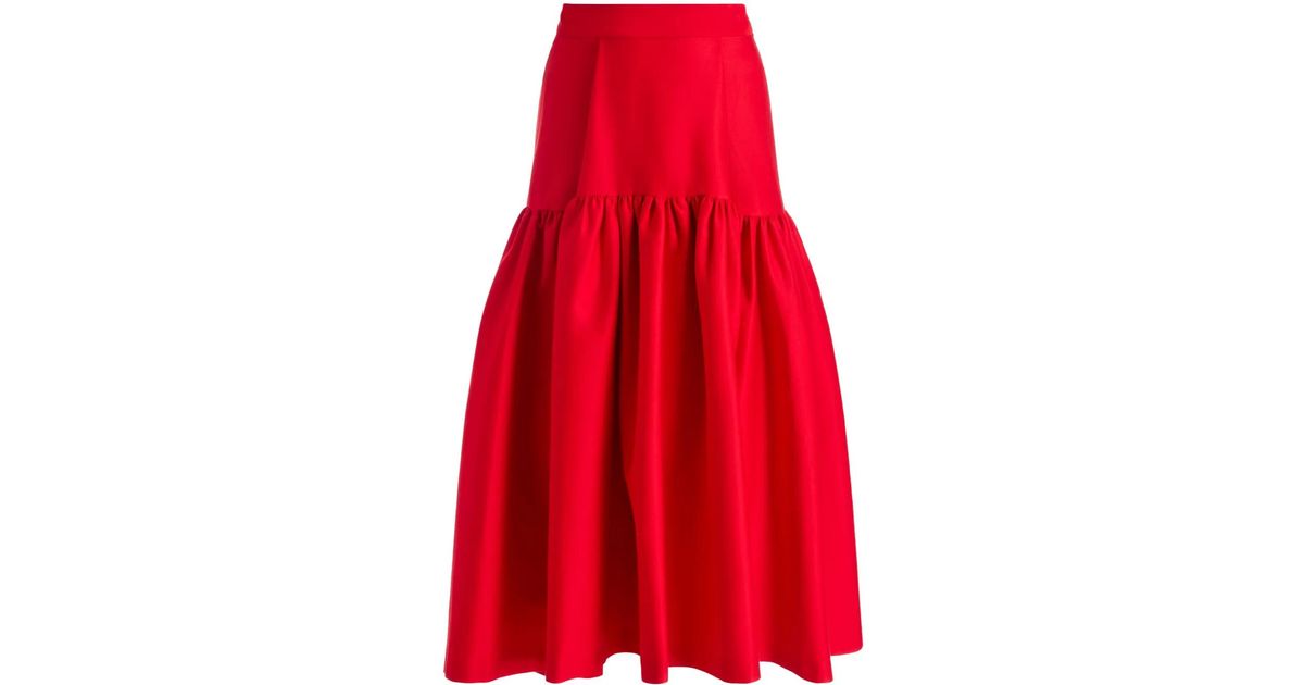 Alice Olivia Diana Midi Skirt in Red Lyst UK