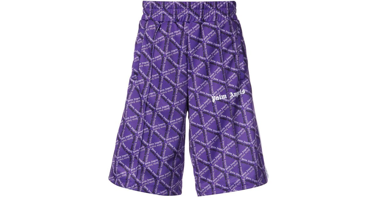 palm angels purple shorts