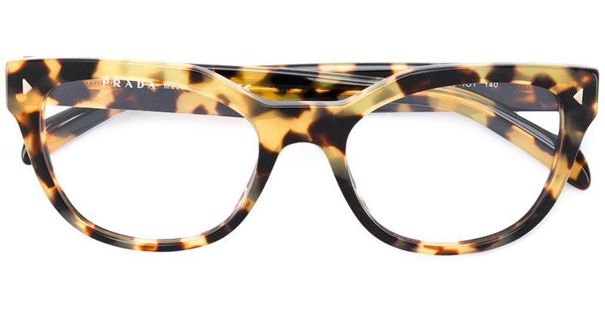 Prada Leopard Print Glasses in Brown - Lyst