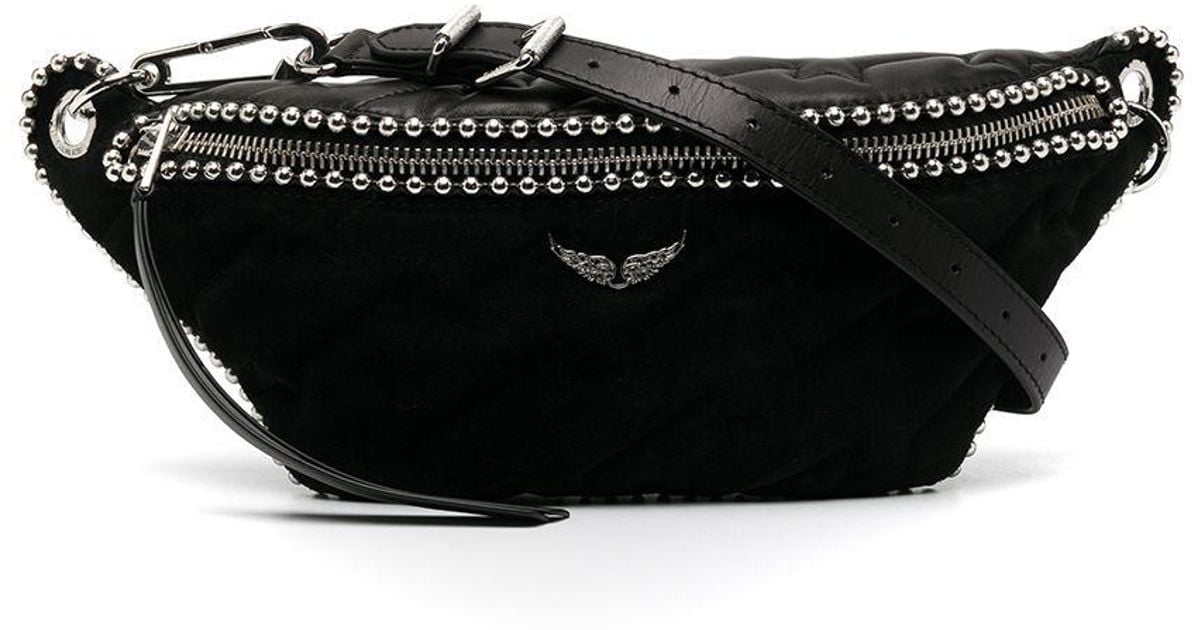 Zadig & Voltaire Edie Studded Belt Bag in Black | Lyst