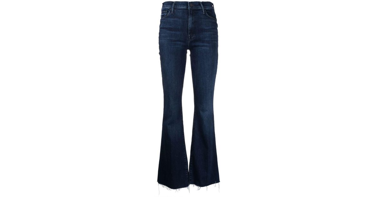 Mother The Weekender Fray Mid-rise Flared Jeans in Blue | Lyst