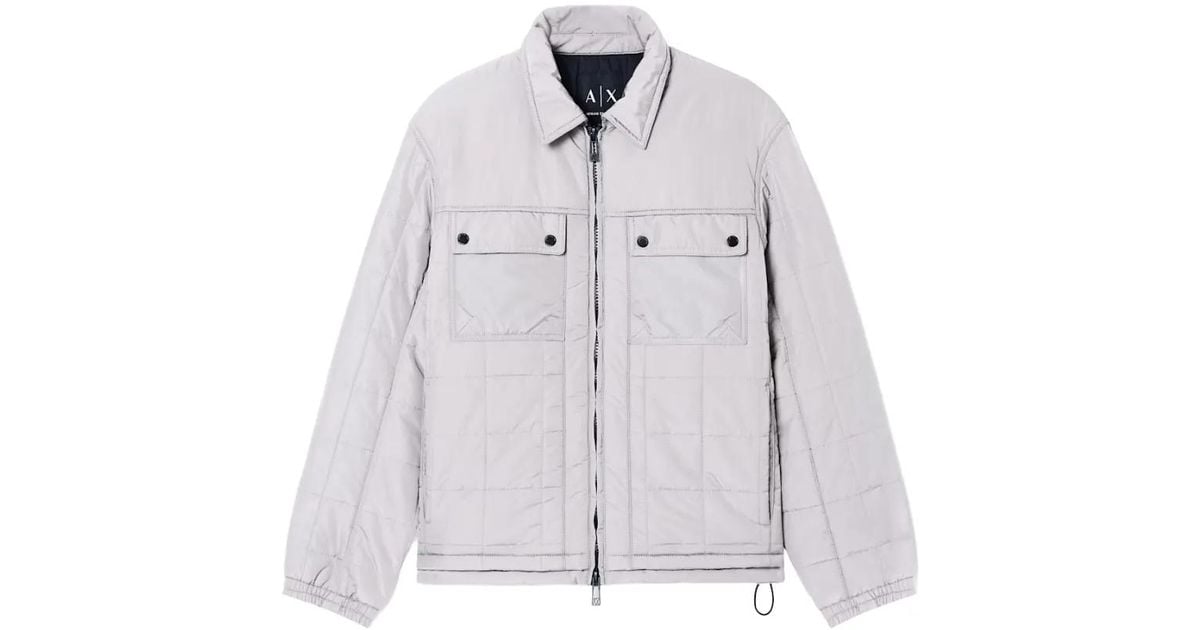 Exchange Cloth Icon ARMANI EXCHANGE Quilted-Finish Jacket in White for Men | Lyst