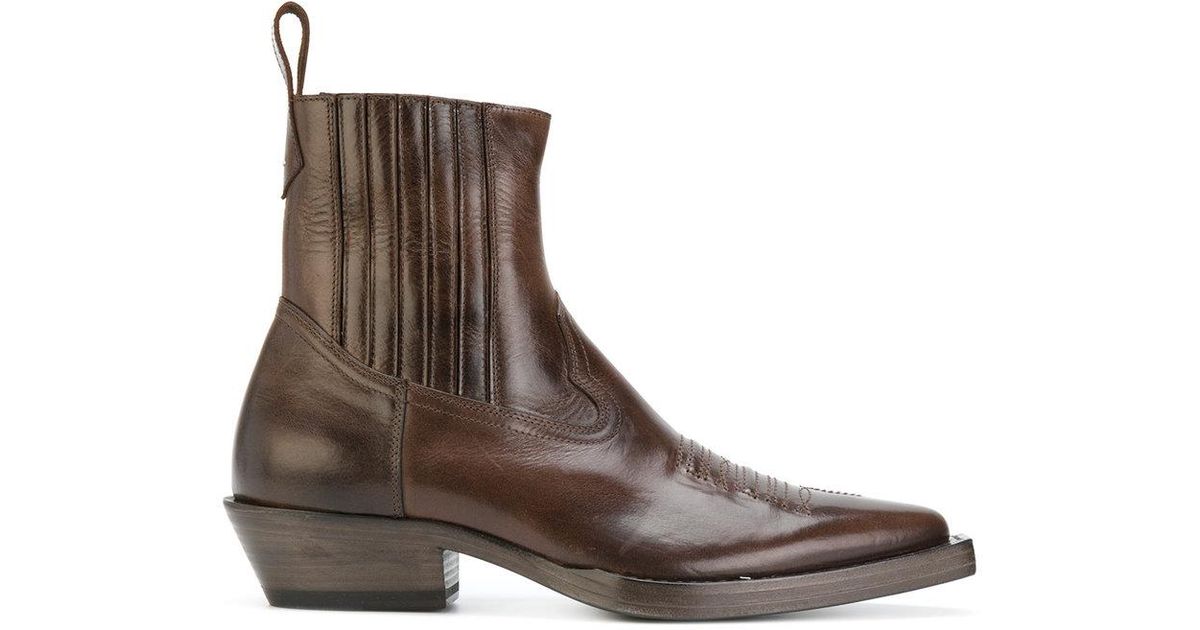 Maison Margiela Leather Western Boots 