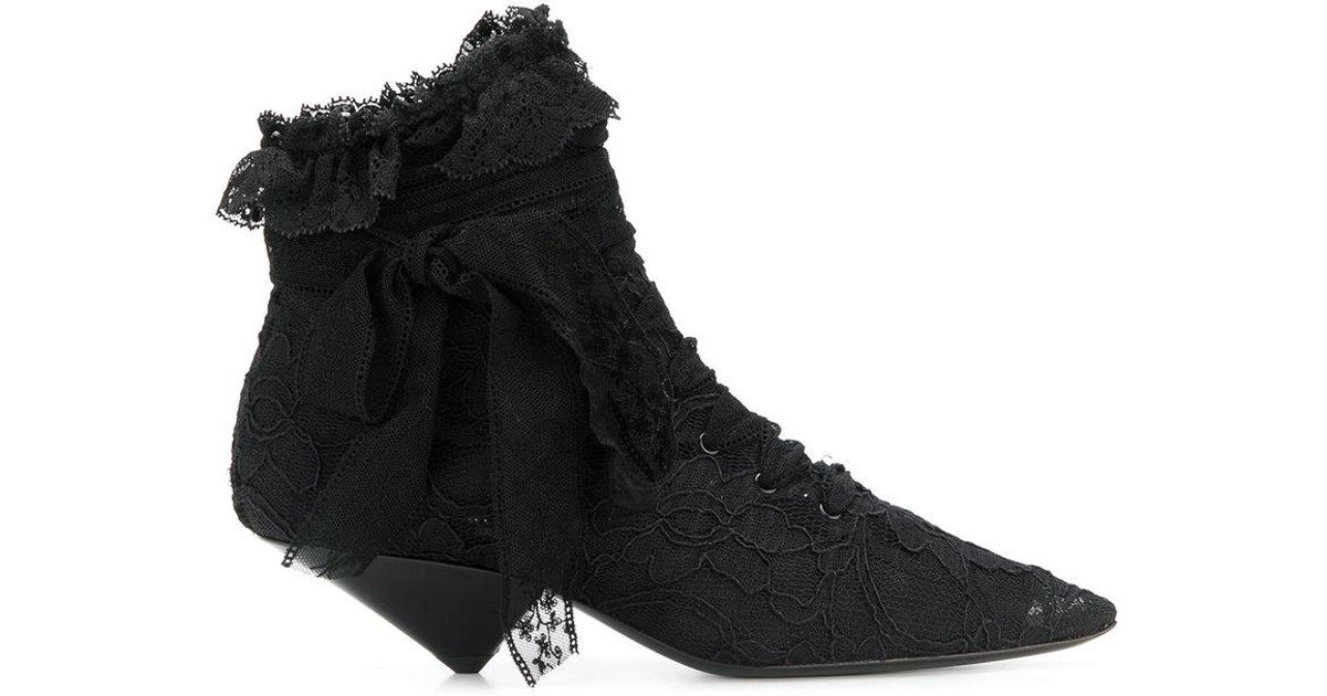45 Encaje Saint Con Blaze De Lyst Botines Color Negro Laurent BTRUnwWx