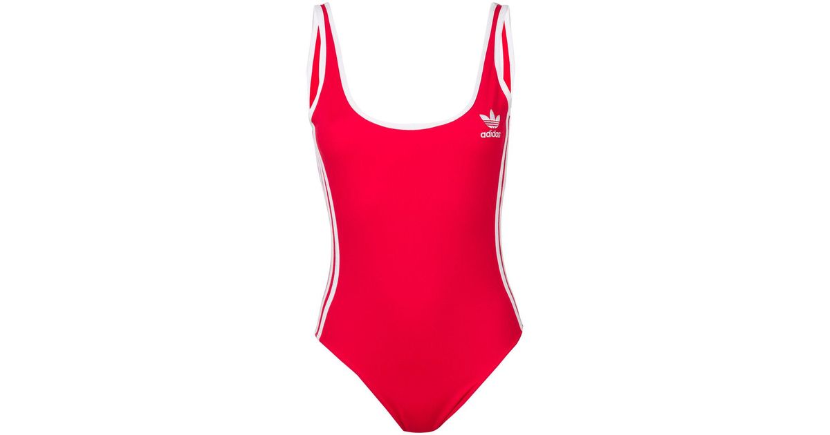 red adidas swimming costume