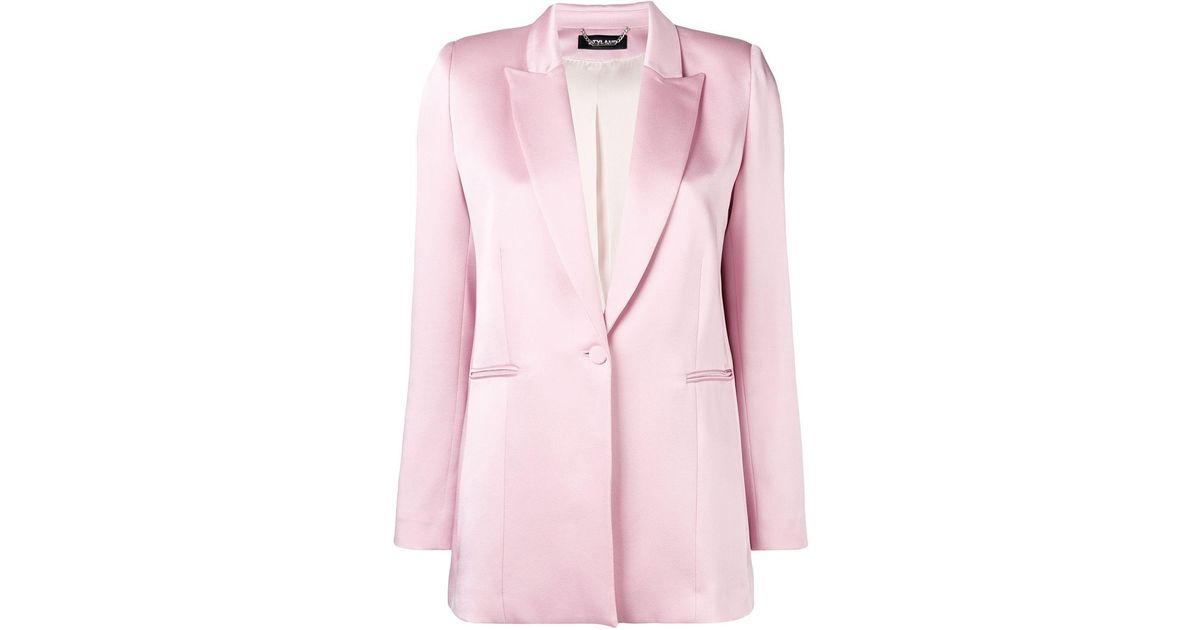 pink satin blazer