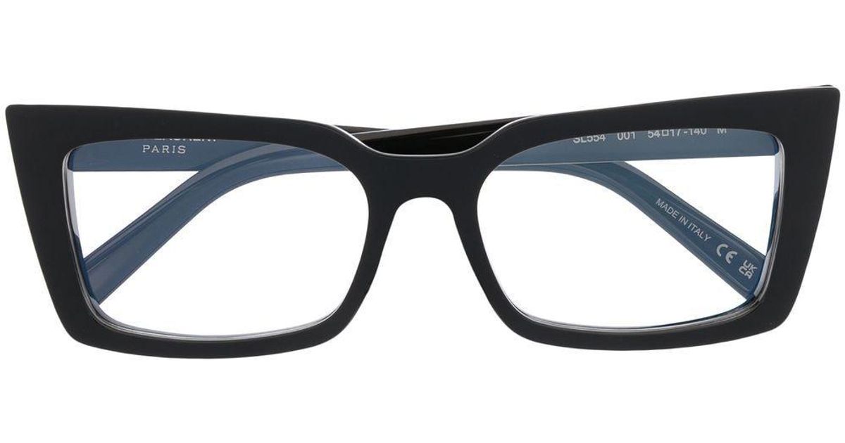 Saint Laurent Sl554 Square Eyeglass Frames in Black Lyst Australia