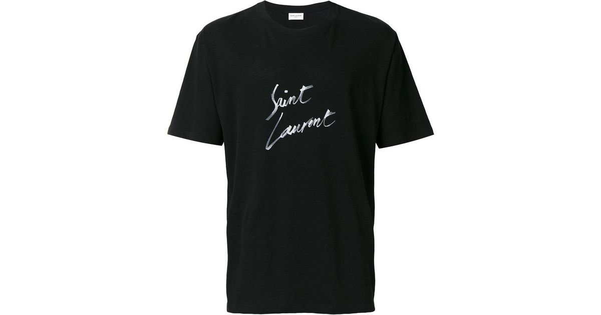 Tシャツ・カットソー Saint Laurent FW25 POLO OVERSIZED (841963Y37HC 1000) Rive Gauche T-shirt SAINT LAURENT | Blondie Shop
