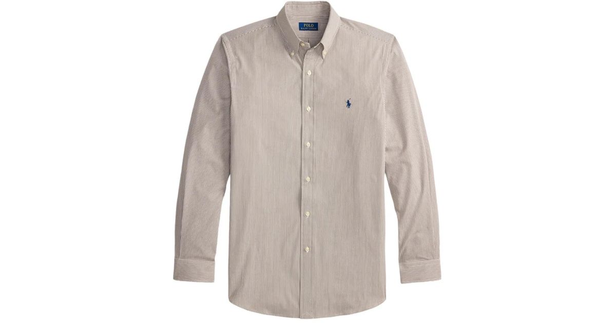Polo Ralph Lauren Long-Sleeve Striped Shirt in White for Men | Lyst