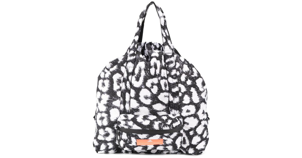 adidas By Stella McCartney Synthetic Leopard Print Gym Bag in Black | Lyst