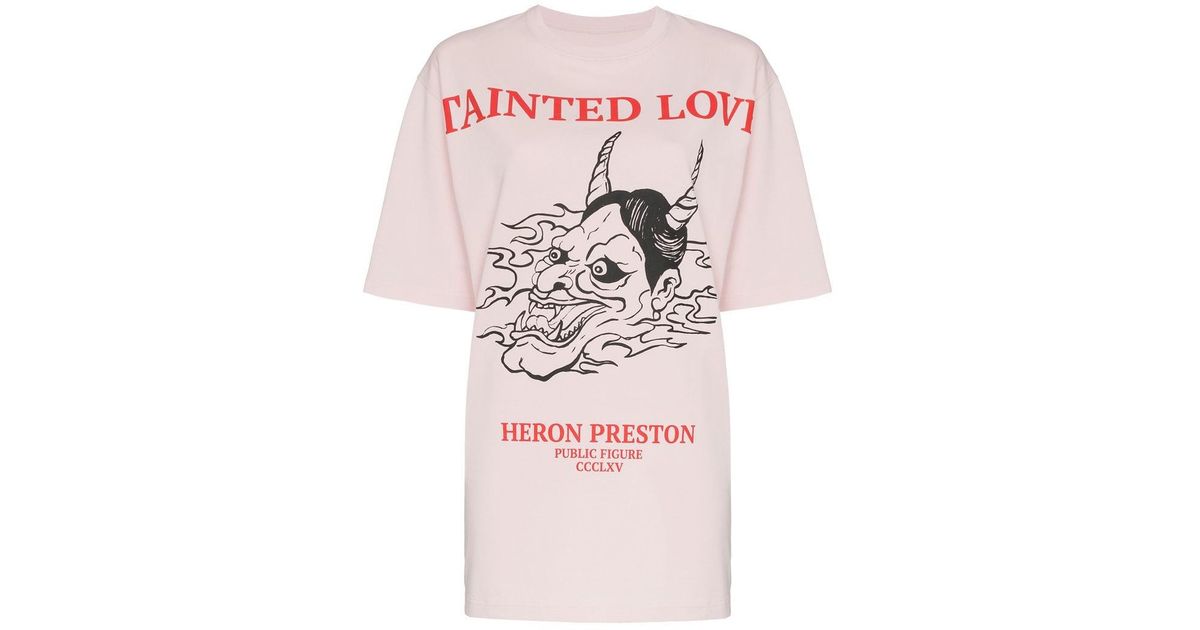 Heron Preston Cotton T-shirt in Pink - Lyst
