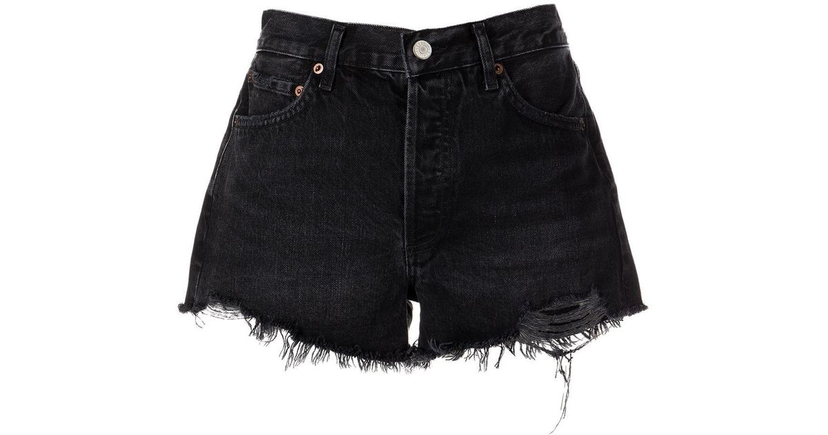 Agolde Parker Denim Shorts in Black 