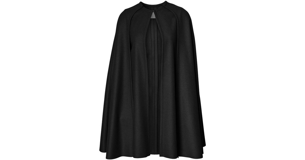 Carolina Herrera Virgin Wool Cape in Black | Lyst Canada