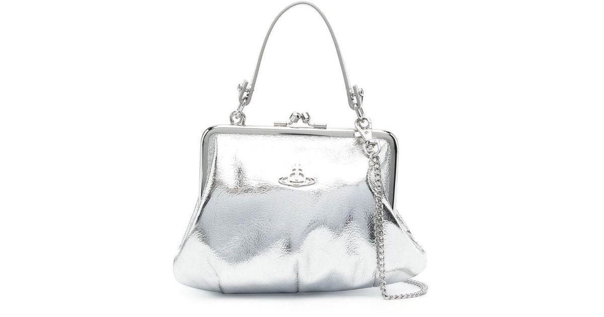 ★ vivienne westwood Granny フレーム ミニバッグ シャイニー★ vivienne-westwood-Silver-