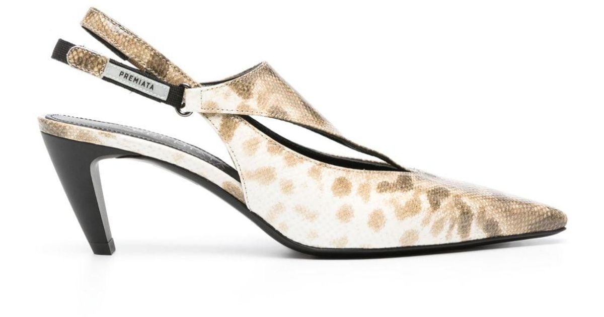 Premiata snake-print 70mm pumps - White