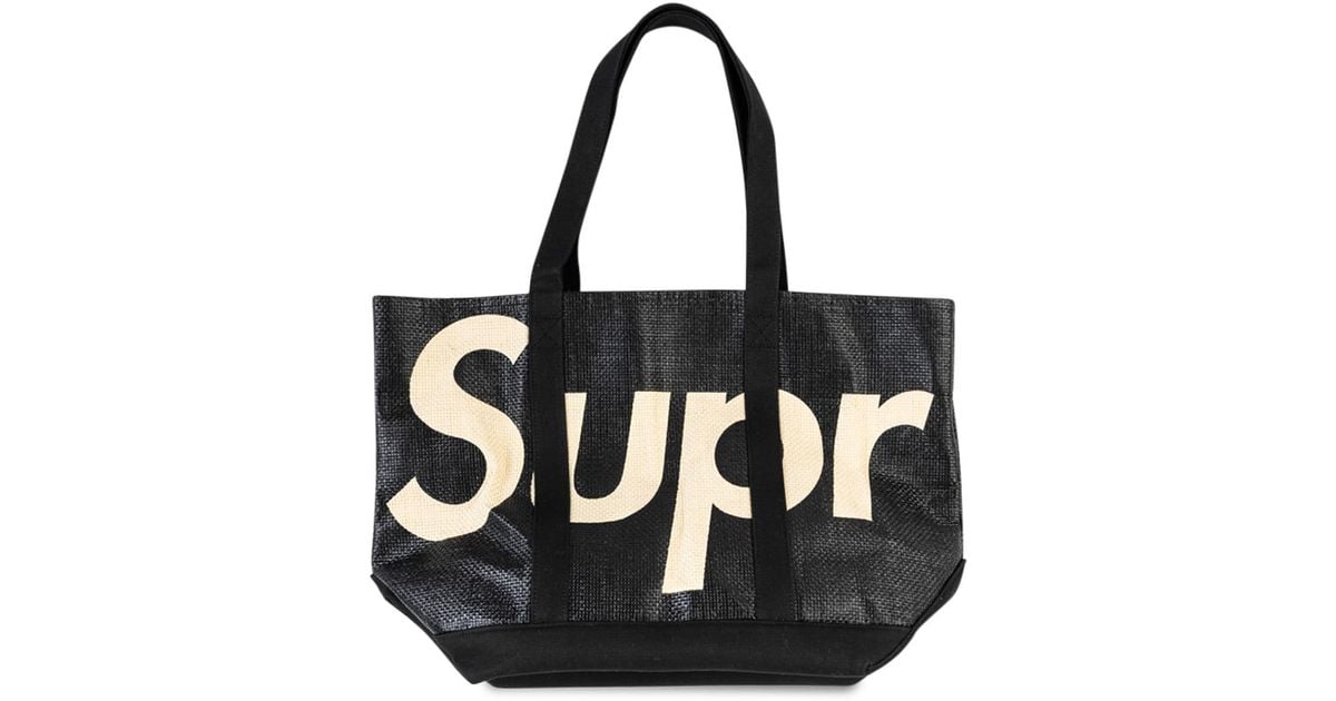 Supreme Raffia Tote in Black | Lyst