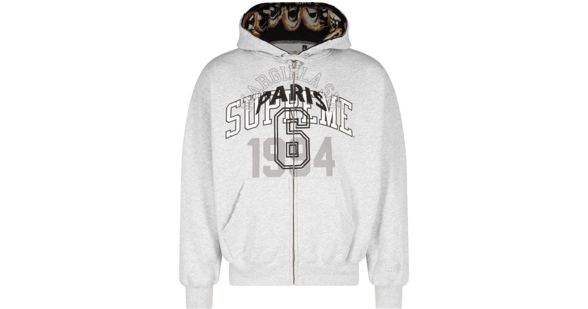 Supreme X Mm6 Maison Margiela Logo-print Hoodie in Gray | Lyst Supreme X Mm6 Maison Margiela Logo-print Hoodie in Gray | Lyst