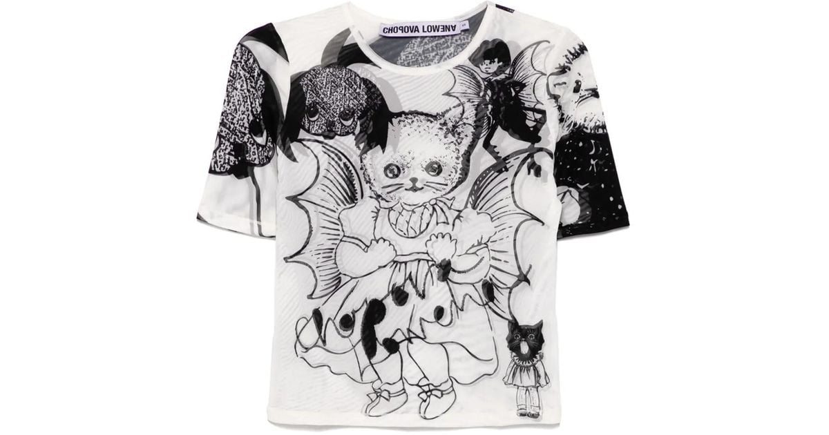 Cat Consort Short Sleeve Mesh Top – Chopova Lowena