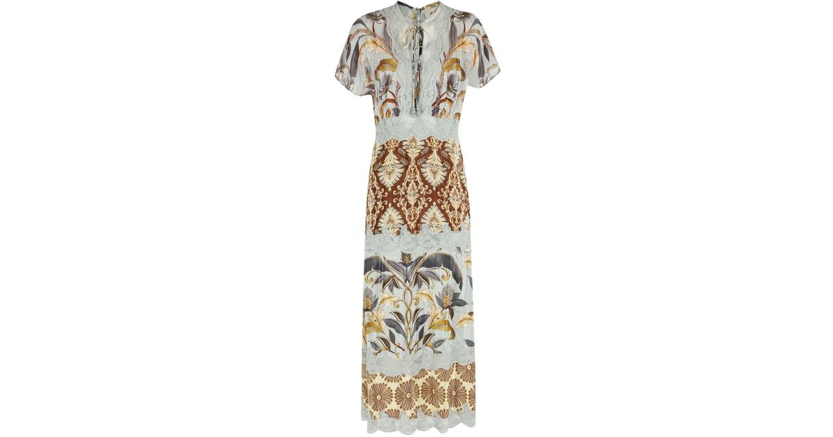 FARM Rio Mixed Snake Garden Maxi Dress in Metallic | Lyst