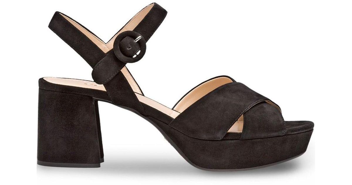 prada platform sandals black