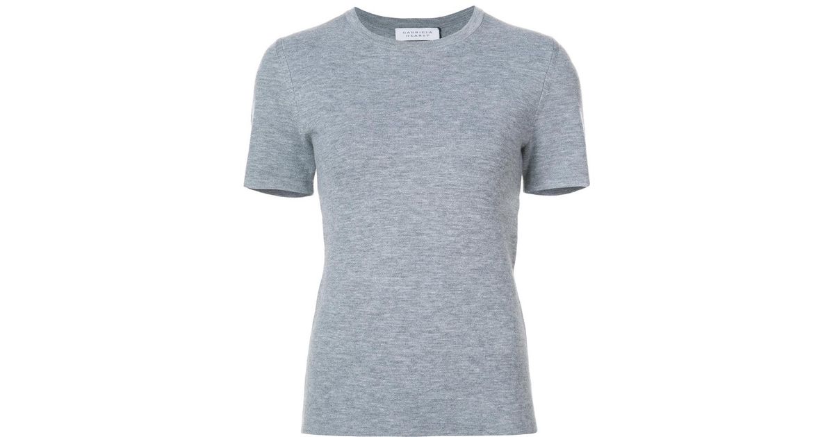 Gabriela Hearst Wool Knitted T-shirt in Grey (Gray) - Lyst