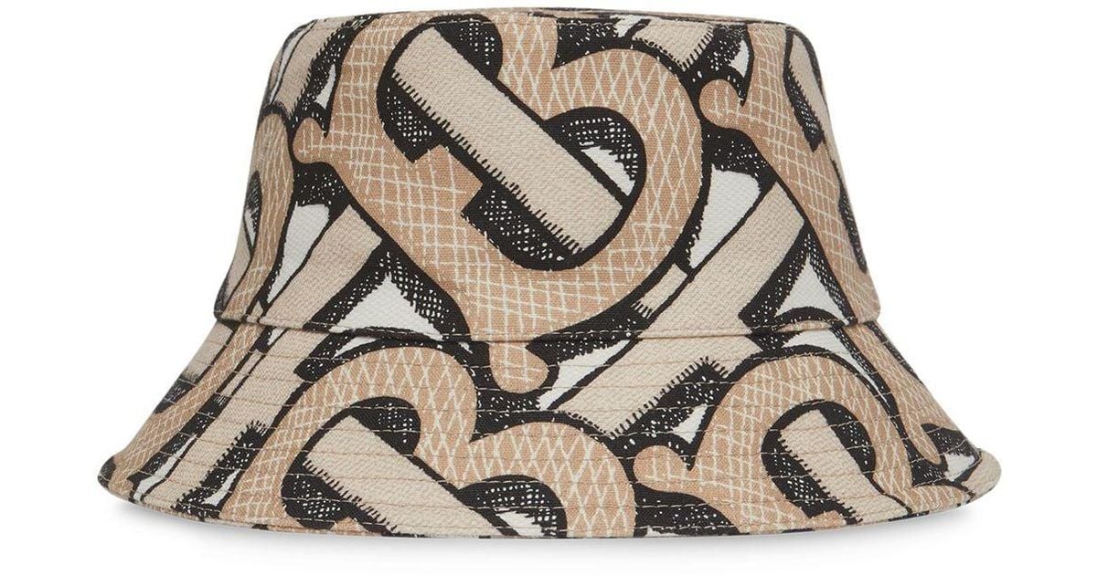 Burberry Monogram Print Bucket Hat for Men Lyst