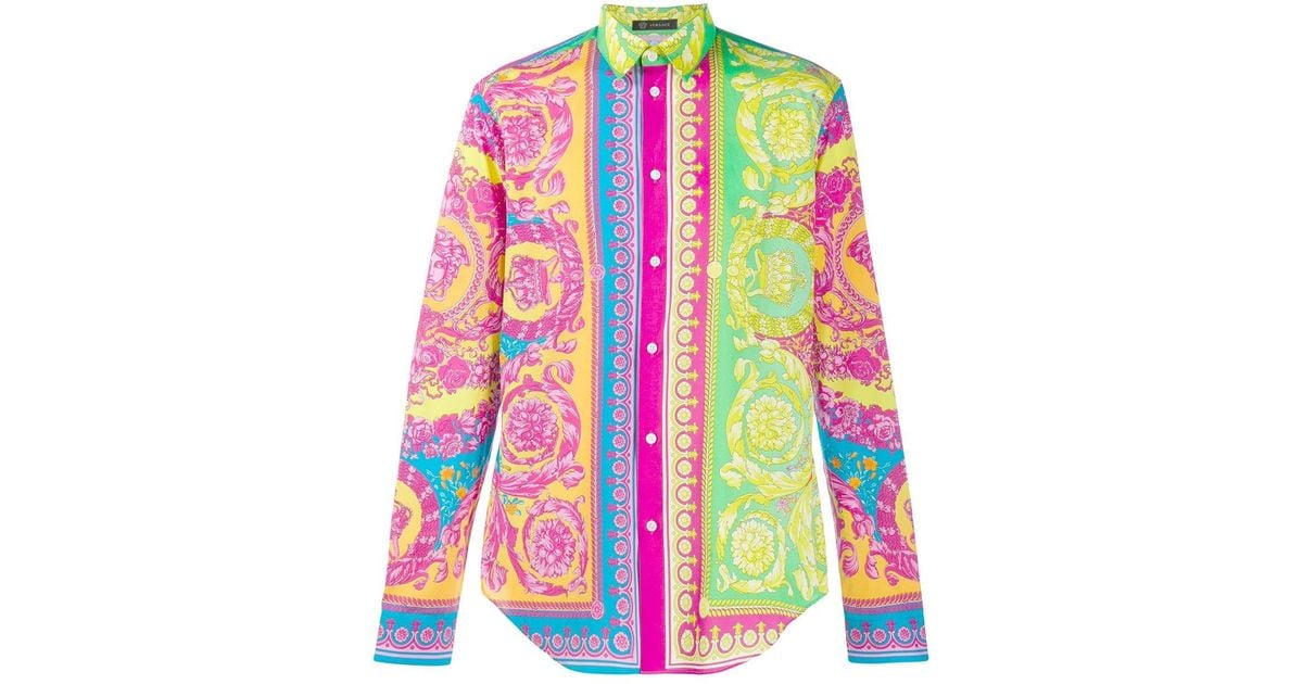Versace Baroque Print Shirt in Pink for Men Lyst Canada