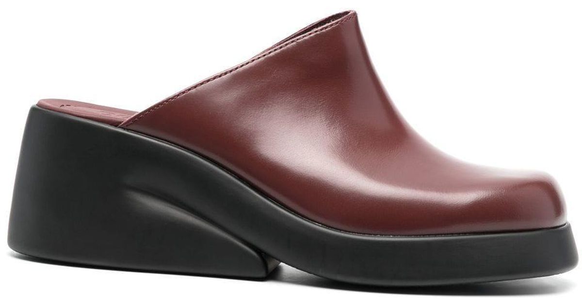 Camper Low 70mm Wedgeheel Mules in Red Lyst Australia