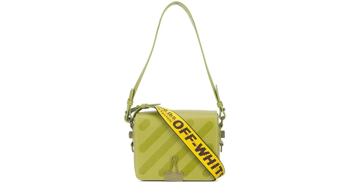 Off-White Green Binder Clip Cross Body Bag