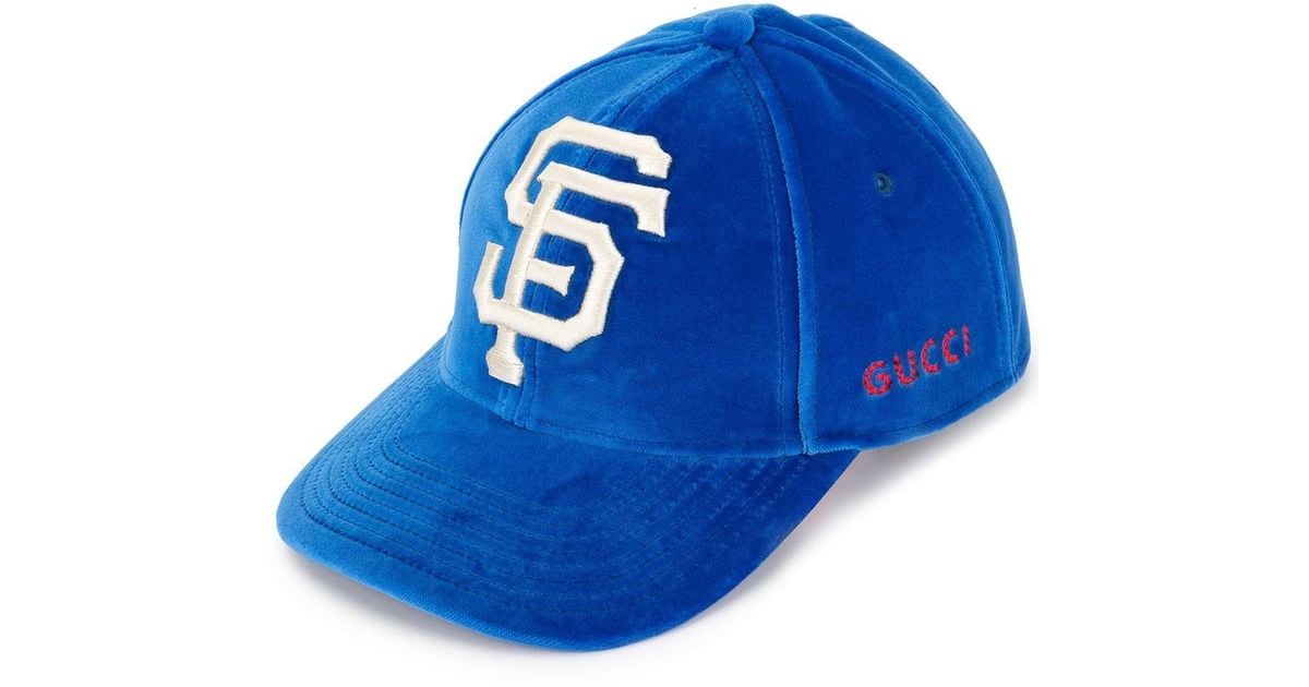 Gucci San Francisco Giants Velour Baseball Cap in Blue | Lyst