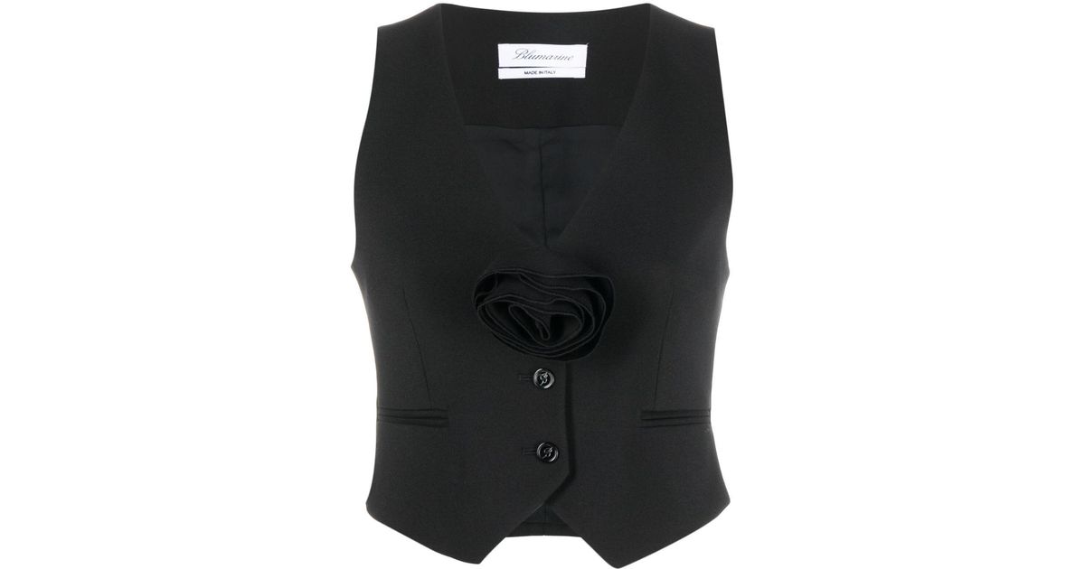 Blumarine floral-applique pleated waistcoat - White