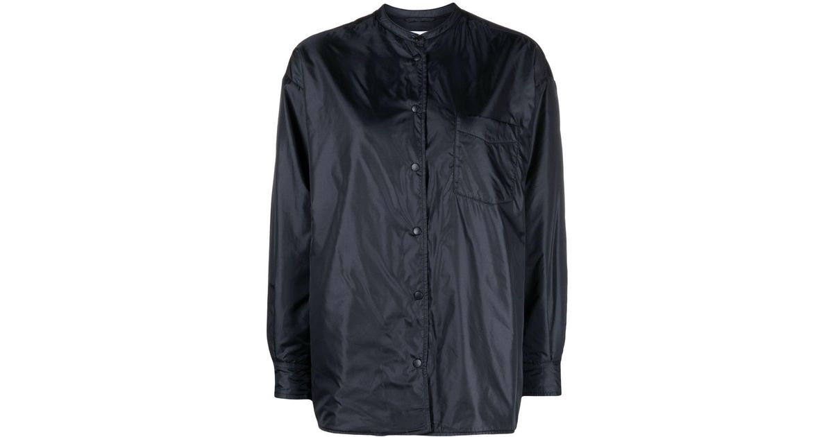Aspesi Button-up Patch-pocket Bomber Jacket in Black | Lyst
