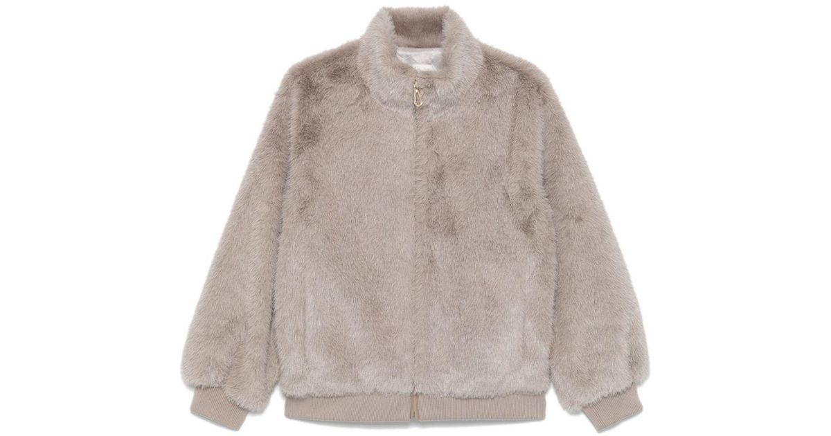 Grey Faux Fur Jacket