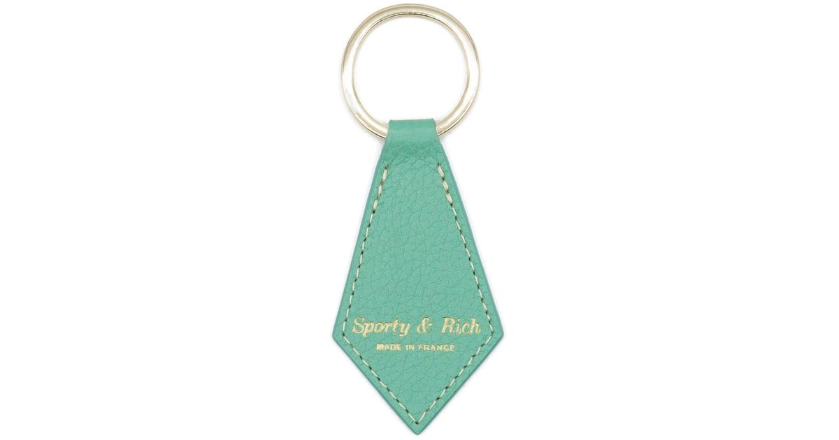 Sporty & Rich Logoprint Leather Keychain in Blue Lyst