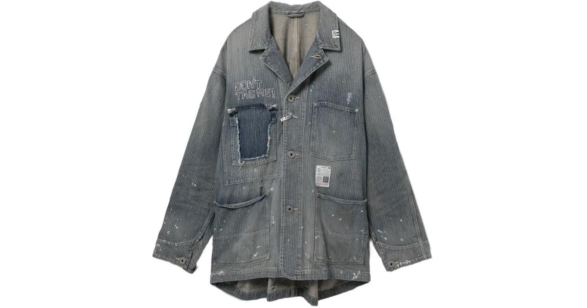 Maison Mihara Yasuhiro Lettlogo Lettering Jacket in Grey for Men | Lyst UK