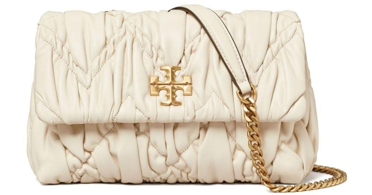 Tory Burch Kira Ruched Convertible Shoulder Bag in Natural Lyst