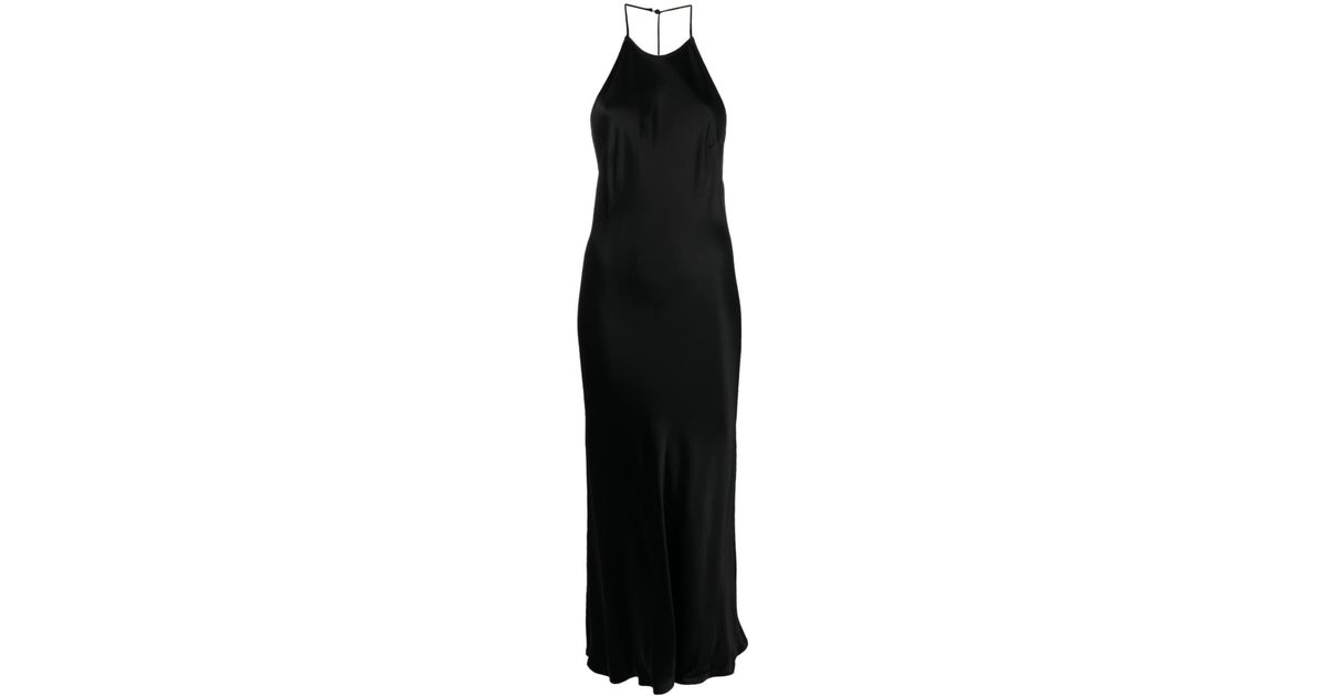 ..,merci Halterneck Open-back Maxi Dress in Black | Lyst