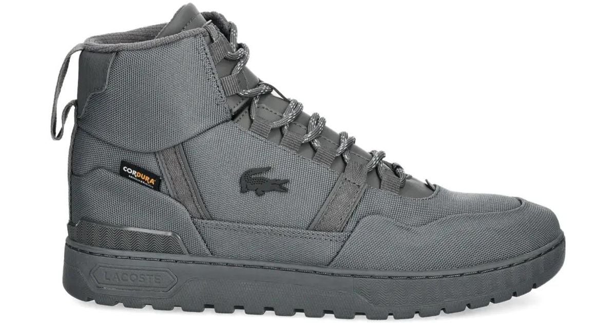 Lacoste High-Top Lace-Up Sneakers in Gray for Men | Lyst