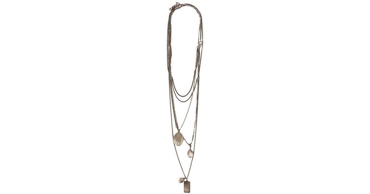 Ann Demeulemeester Multiple Chain Necklace in Metallic | Lyst