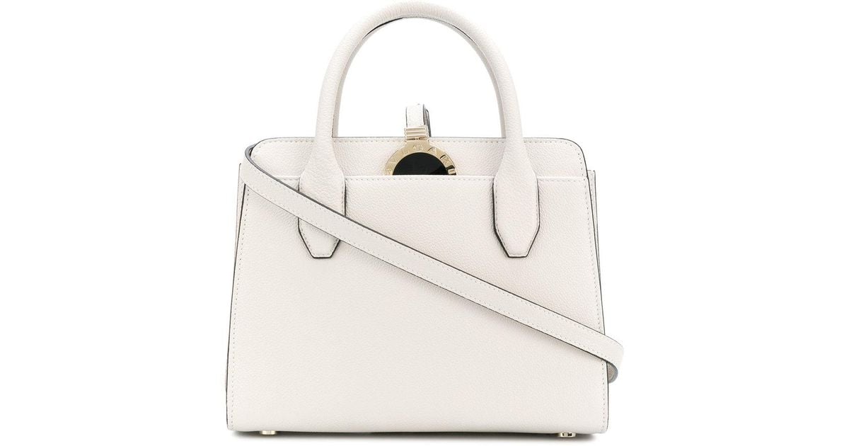 BVLGARI Leather Tote Bag in White | Lyst