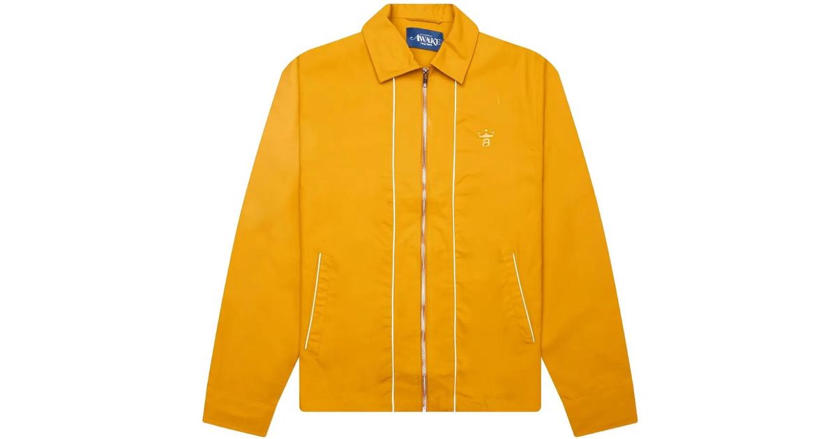 AWAKE NY Embroidered-Detail Zip-Front Jacket in Yellow for Men | Lyst UK