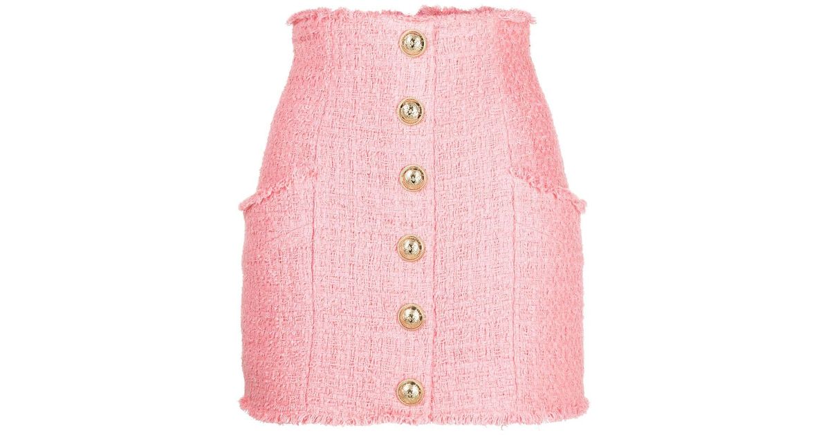 Skirts | Hot Pink High Waist Tweed Knit Mini Skirt | Poshmark