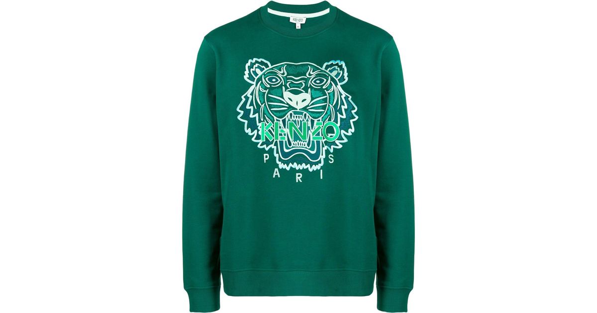 kenzo green tiger sweatshirt