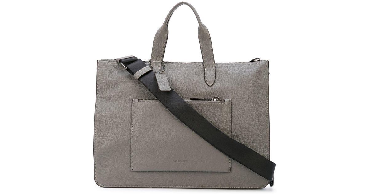 COACH Leather Metropolitan Laptop Bag in Grey (Grey) for Men Lyst