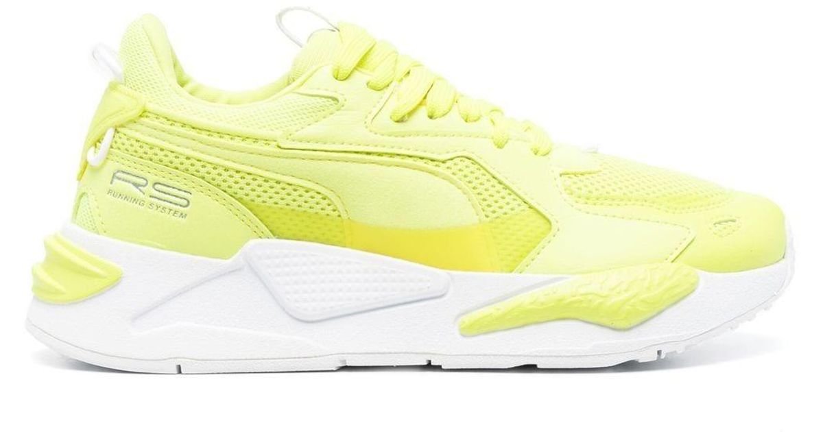 PUMA Rsz Leather Sneakers in Yellow Lyst