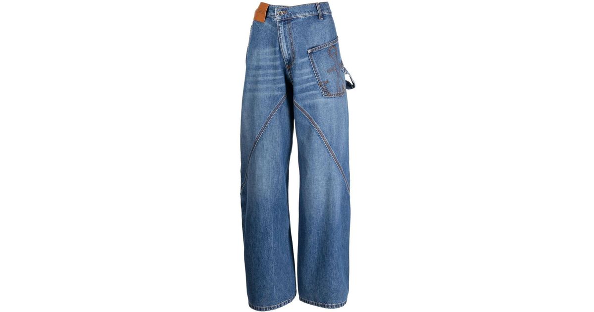 JW Anderson Oversized Twisted Wide-leg Jeans in Blue | Lyst