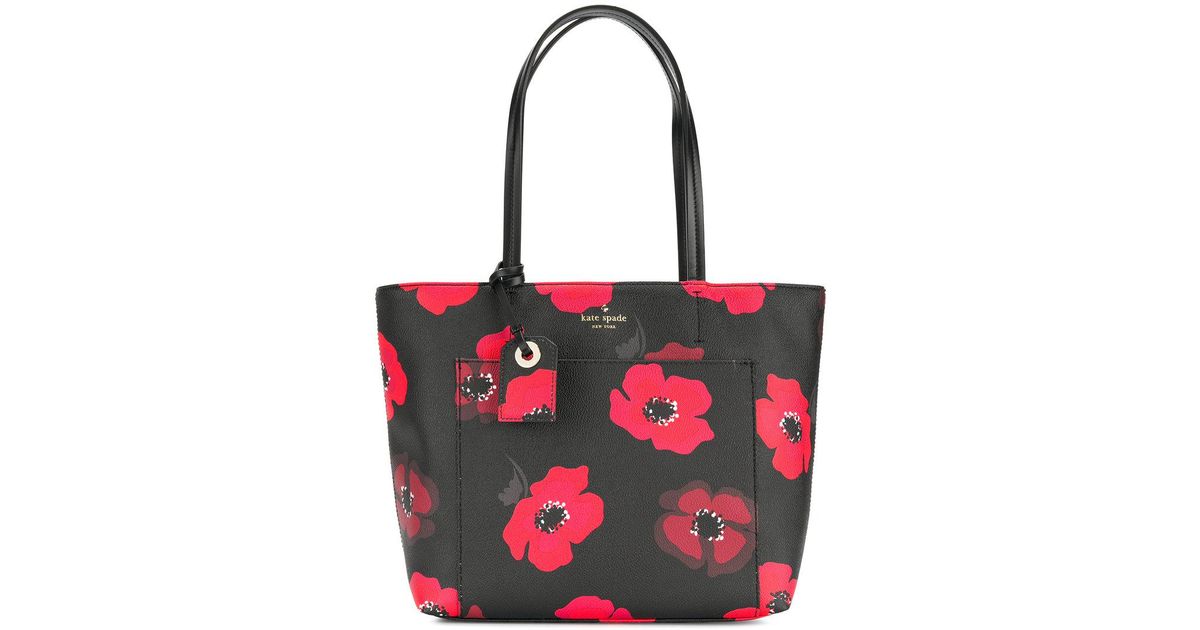 kate spade black floral tote