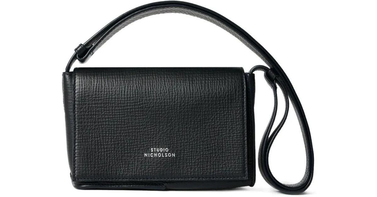 Studio Nicholson Mini Meshi Leather Shoulder Bag in Black | Lyst