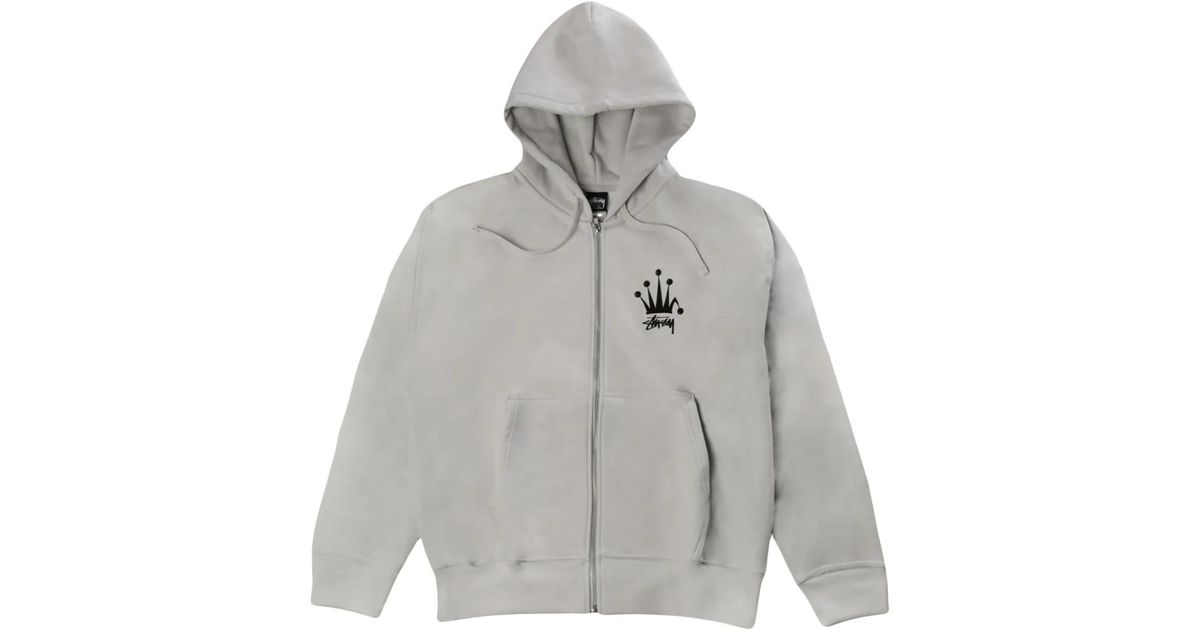 Stussy Crown-Print Hoodie in Gray for Men | Lyst