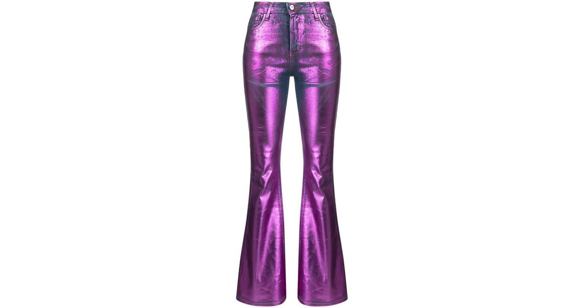 Madison Maison Metallic-effect Laminated Jeans in Purple | Lyst UK
